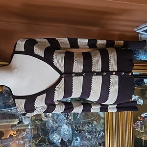 Alberto Makali Open Knit Striped Cardigan